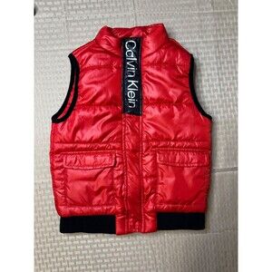 Calvin Klein Puffer Vest Red Full Zip Red and Black Baby Boy’s Size 3T